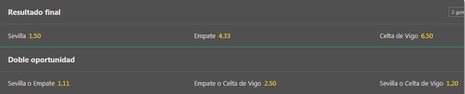 sevilla celta bet365