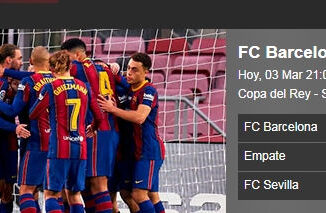 Pronóstico Barcelona vs Sevilla|Copa del Rey|03/01/2021 Sportium
