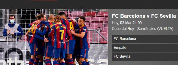 Pronóstico Barcelona vs Sevilla|Copa del Rey|03/01/2021 Sportium