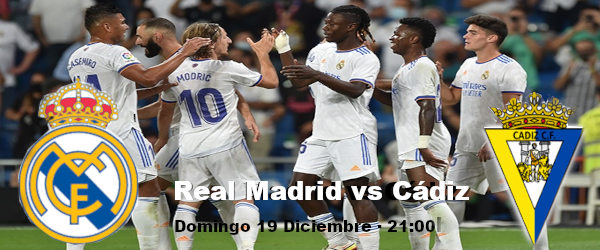 Apuestas Real Madrid-Cádiz | La Liga Santander | 19/12/2021