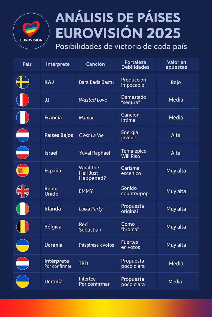 analisis participantes eurovision 2025